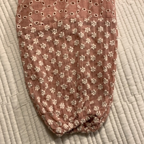 ZARA Malina Coquette Embroidered Pink White Floral Midi Dress 100% Cotton SZ S - Picture 3 of 12